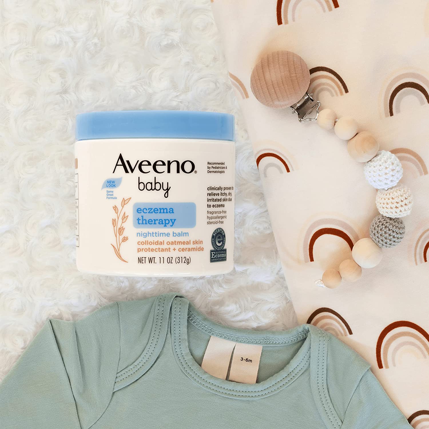 Aveeno Baby Eczema Therapy Nighttime Balm with Colloidal Oatmeal， Travel Size， 1 oz - Image 5